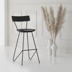 Stoker Black Counter Stool with Backrest