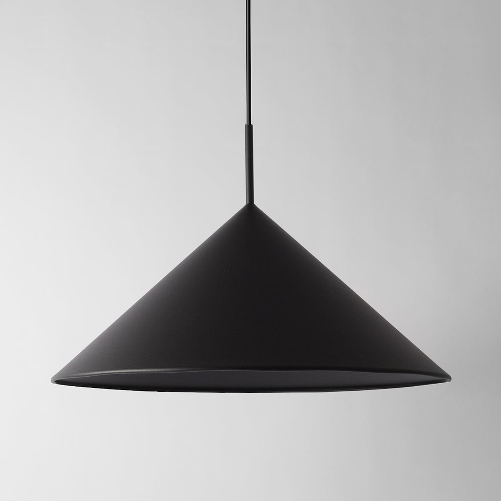Black cone pendant light