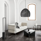 Large black wicker light