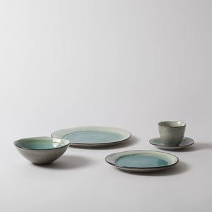 Scandinavian tableware set, aqua
