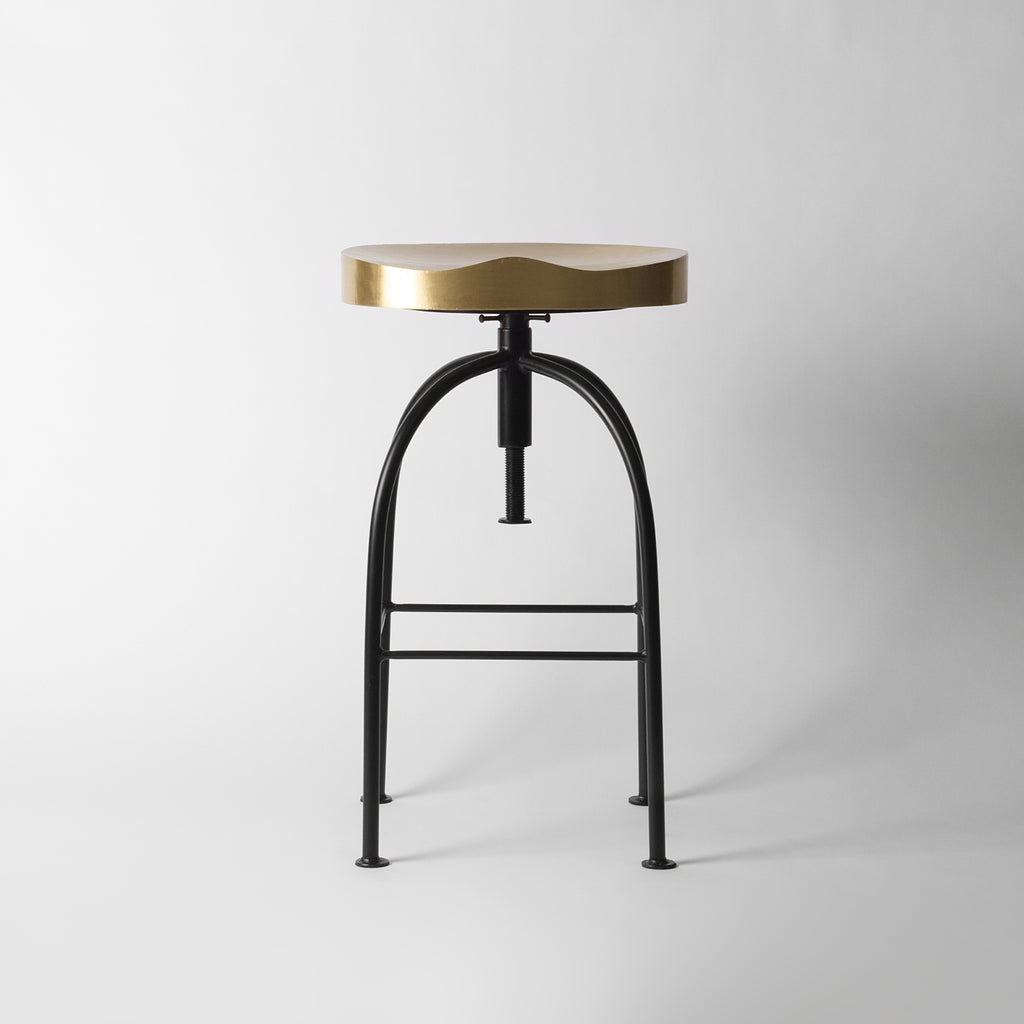 Adjustable brass bar stool