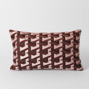 Burgundy Red Geometric Cushion