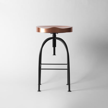 Adjustable copper bar stool