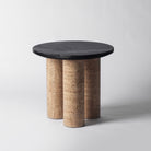 Black marble side table