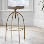 Louis Gold Adjustable Bar Stool