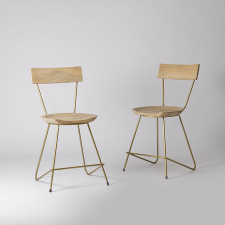 Stoker Gold Dining Chair, Light Wood 