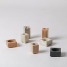 Grey marble candle stick holder