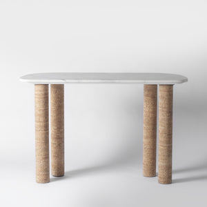 Marble and cork console table