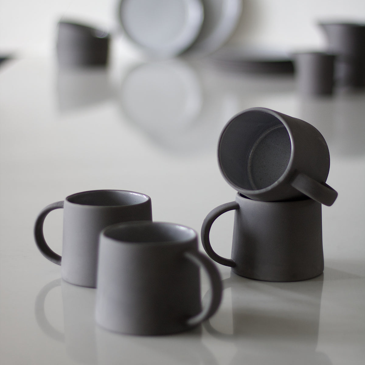 Aska Dark Grey Stoneware Coffee Mug