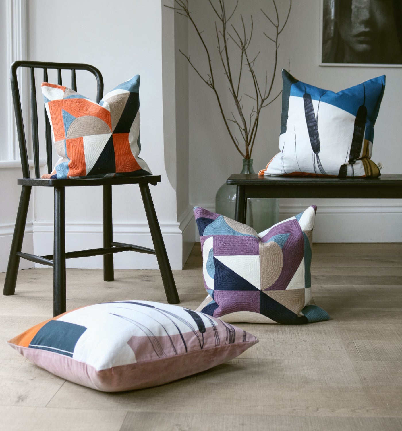 orange and white cushion