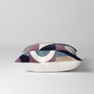 Purple and white abstract cushion