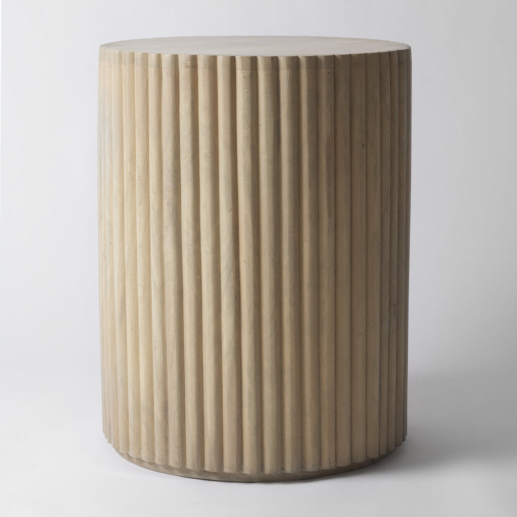 Baldr Ribbed Side Table, Fluted, Natural | Vaunt Design
