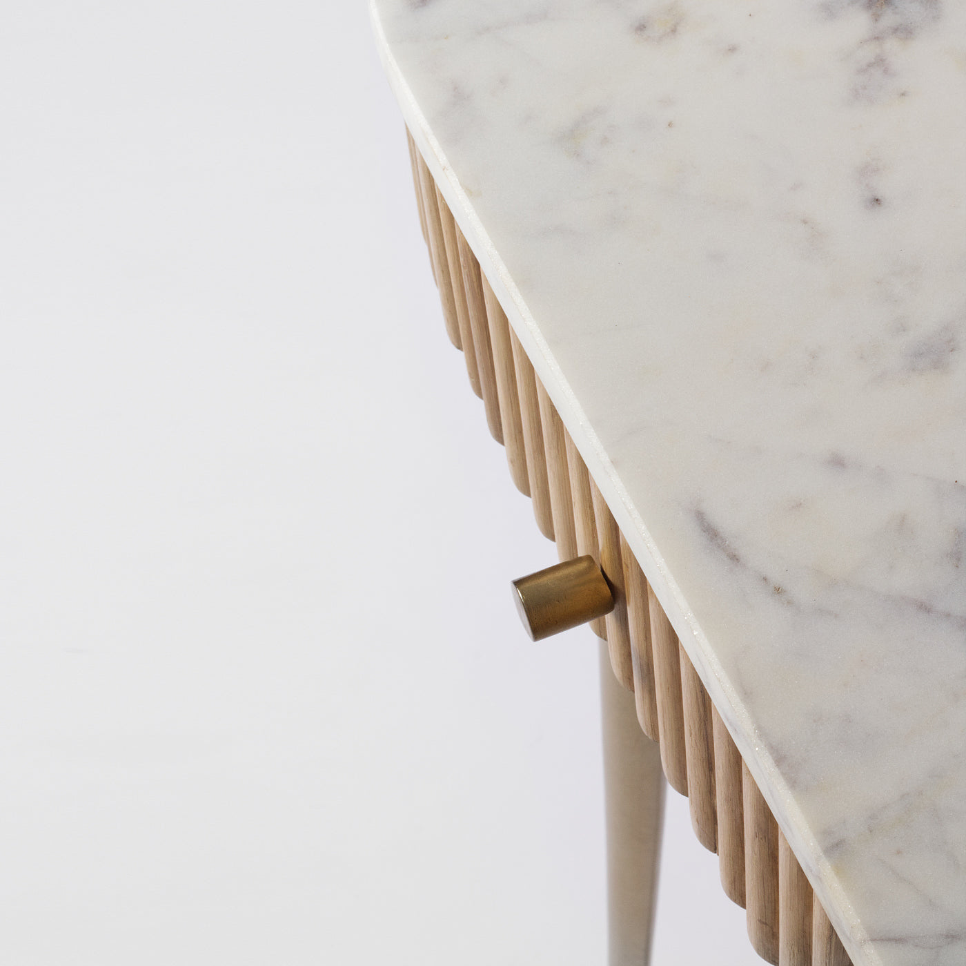 Oak and marble console table