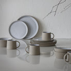 Scandinavian Dinnerware Set, 16 Piece, Cream