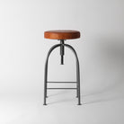 Tan leather bar stool