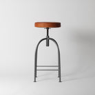 Leather swivel bar stool