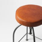 Industrial bar stool leather