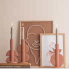 Orange candle holder set of 3