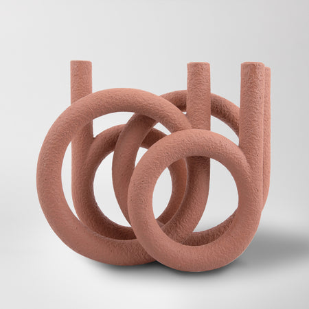  Terracotta Orange Multi Candle Holder, Hoop