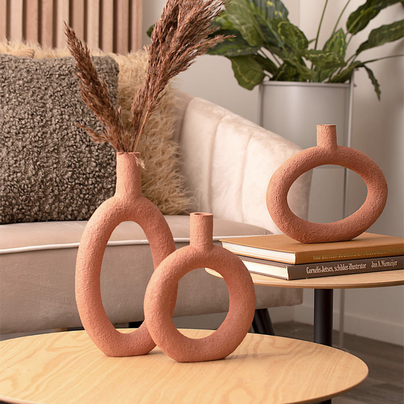 Terracotta Orange Hooped Candle Holder
