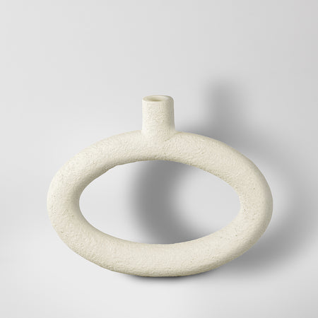 White Oval Candle Holder