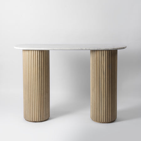 Wood And Marble Console Table